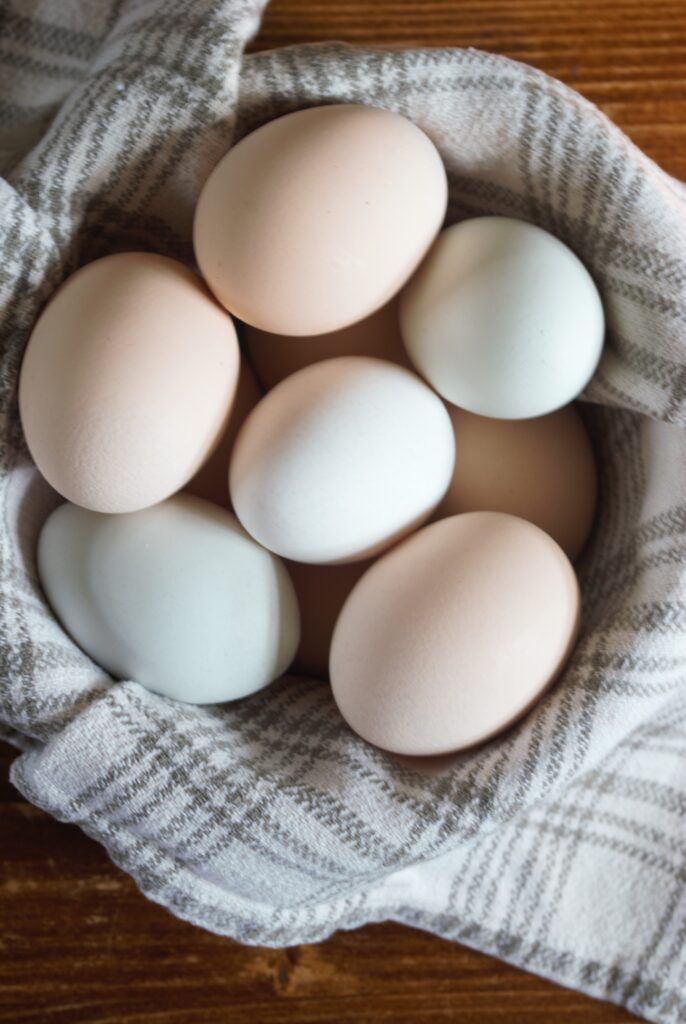 farm fresh hardboiled eggs