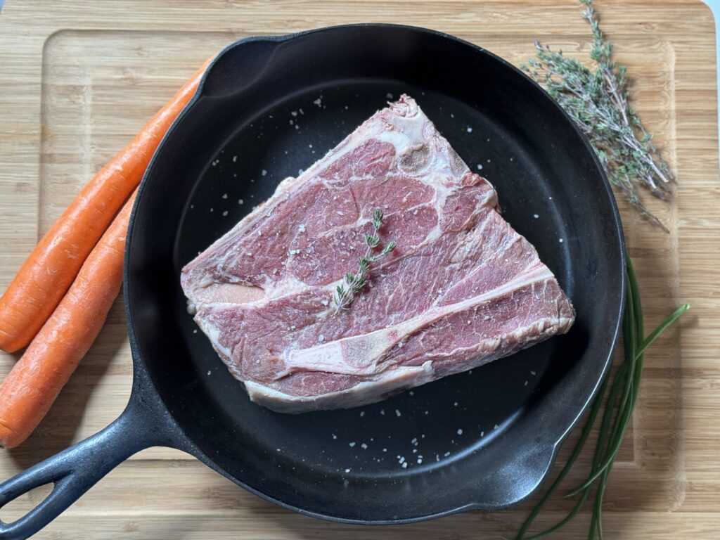 chuck roast on a cast iron skilllet